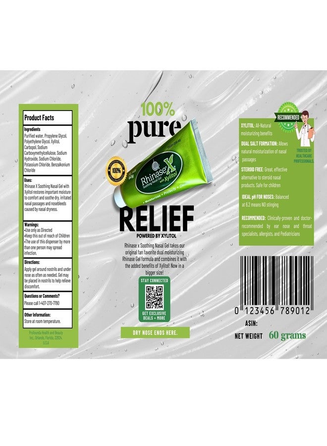 Rhinase X Nasal Gel | Long Lasting Symptom Relief from Nasal Dryness from Low Humidity and Allergy| Great for Travel Dryness Caused by Dry Nose. 60g - Image 4